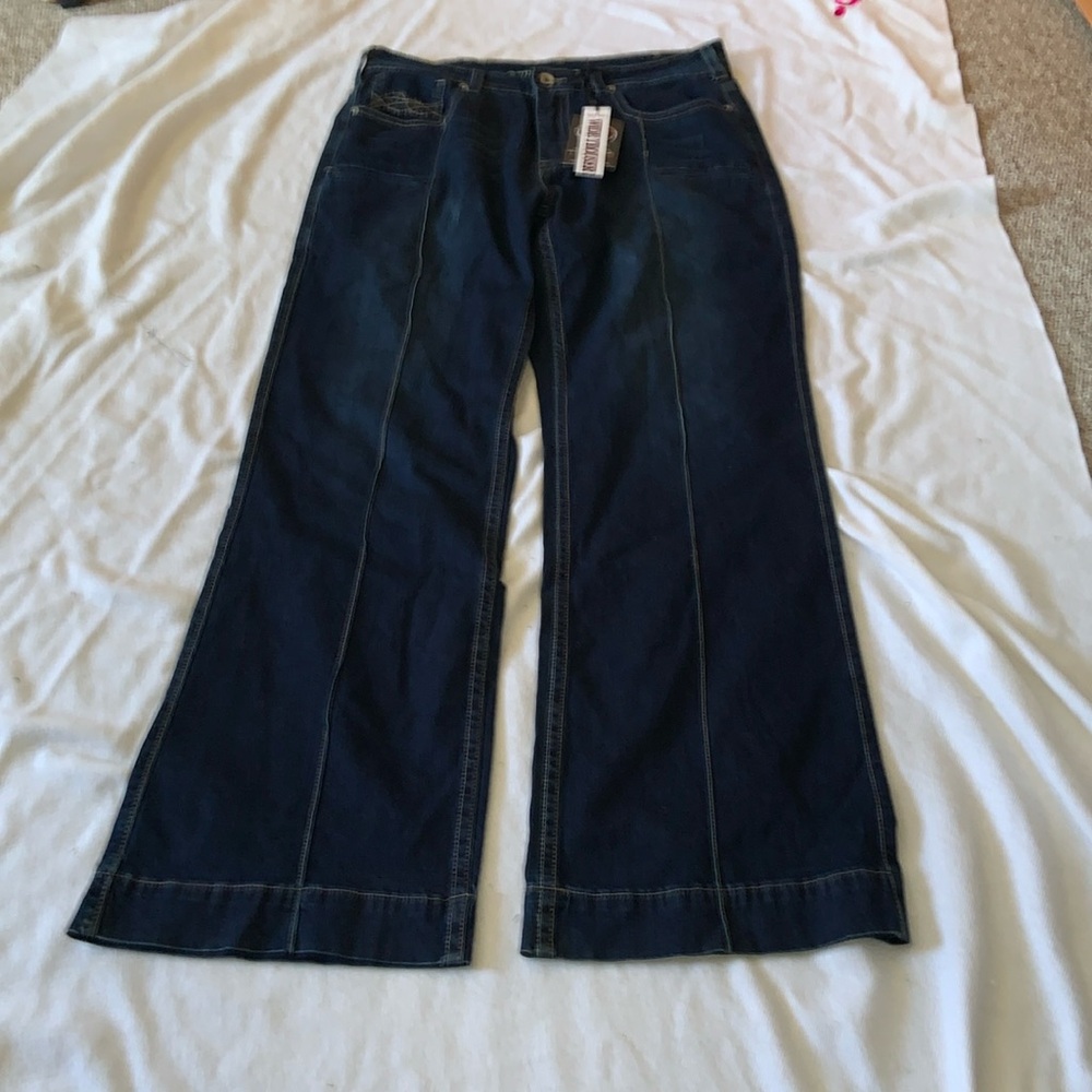 Cowgirl Tuff Dark Blue Wide Leg Jeans